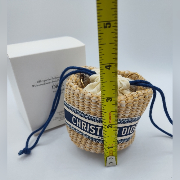 Christian Dior Paris Woven Straw Mini Trousse Pouch Boxed - Picture 5 of 6